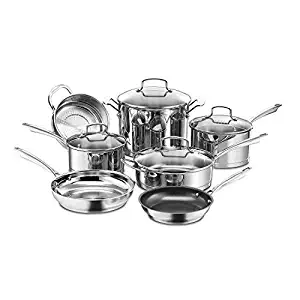 Best gourmet chef stainless steel 12 piece cookware set