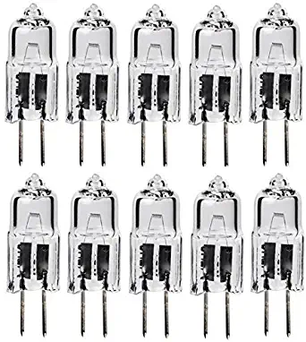 Classic Light Bulb - JC 5 Watt Halogen G4 Bi Pin Lamp (12V) Low Voltage (10 Pack) (5 Watt)