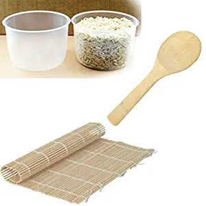 2 pack Rice Measuring Cup Clear Bright Kitchen Brand Cooker Replacement Cup (2 Rice Cups + Sushi Mat + Rice Paddle)