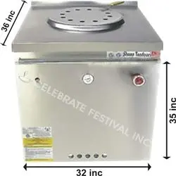 ETL Certified Shaan Tandoori Clay Oven XL - 32" W x 36" D x 35" H - Gas