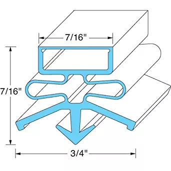 True 810812 Door Gasket 24-3/8" X 26" Snap-In Mount Blk For True Refrigerator Tpp-67 741060