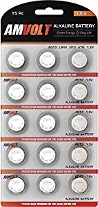 15 Pack LR44 AG13 A76 Battery - [Ultra Power] Premium Alkaline 1.5 Volt Non Rechargeable Round Button Cell Batteries for Watches Clocks Remotes Games Controllers Toys & Electronic Devices (15 Pack)