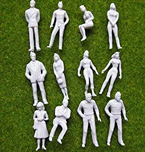 O Scale Model Train Unpainted Figures 1:50 Assorted Pose 100pcs