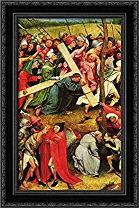 Christ Carrying The Cross 16x24 Black Ornate Wood Framed Canvas Art by Hieronymus Bosch