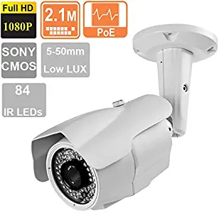 License Plate Recognition IP Camera 2.1MP 1080P 5-50mm Varifocal Lens 84 IR LEDs