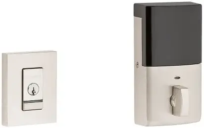 Baldwin 8220.B Evolved Contemporary Single Cylinder Deadbolt with Bluetooth Tech, Lifetime Satin Nickel