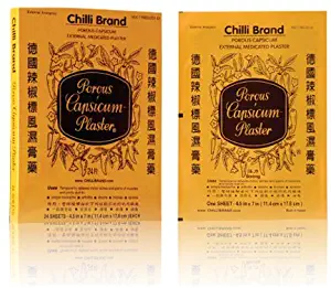 Chili Brand Porous Capsicum Plaster Pain Patch, Pack of 24 Large (11.4 x 17.8 cm) Patches