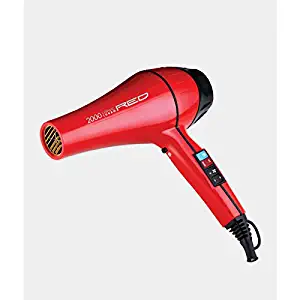 Kiss Products Red Ceramic 2500 Watt Turbo Dryer Plus 3 Styling Attachments, 2.7 Pound