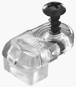 Glass Retainer Clip, Clear Plastic - 3/16" Offset - 50 Pcs