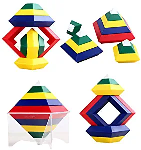 Agirlgle Building Blocks Stacking Toys for Kids Stacker Toy 3D Puzzle Stem Toys Pyramid Speed Cube， Creative Educational Toys for Kids Preschool Learning Toys Stacking Block