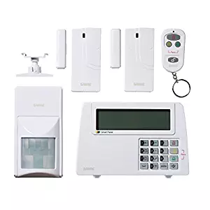 SABRE Home Expandable Wireless Burglar Alarm Security System - Includes Motion Door and Window Sensors LCD Touch Screen Display and Remote Control Key FOB - DIY EASY Installation