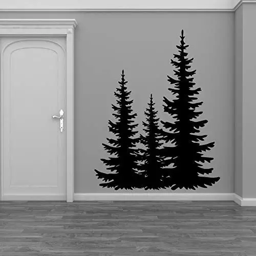 Pine Evergreen Trees Vinyl Home Decor Wall Decal Sticker