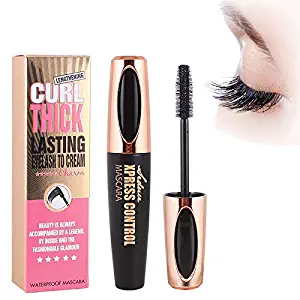 Lash Mascara,4D Silk Fiber Lash Mascara,Waterproof Lengthening Long-Lasting Smudge Proof Eyelashes Mascara