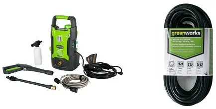 Greenworks 1600 PSI 13 Amp 1.2 GPM Pressure Washer GPW1602 with 50-Foot Indoor & Outdoor Extension Cord ECOA010