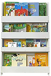Tidy Books - Kids Bookshelf | White | Wall Bookshelf for Kids | Montessori Materials | Wood Bookcase | 45.3 x 30.3 x 2.8 in | ECO Friendly | Handmade | The Original Since 2004