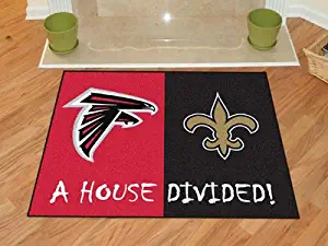 NFL House Divided - Falcons/Saints Rug, 34" x 45"/Small, Black