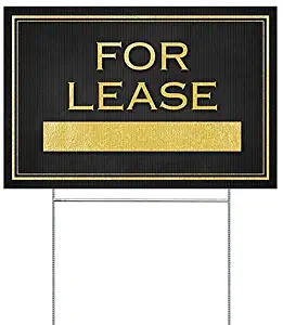 CGSignLab |"for Lease -Classic Gold" Double-Sided Weather-Resistant Yard Sign | 18"x12"