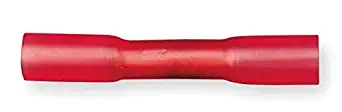 3M Highland BSV18Q Vinyl-Insulated Butted-Seam Standard Butt Connector, 22 to 18 AWG, Red