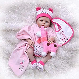 Reborn Baby Dolls Real Life Baby Doll (Silicone Full Body, Washable) 23 inch Weighted Cute Lifelike Full Body Silicone Baby Girl Dolls Anatomically Correct