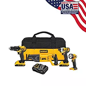 DEWALT 20V MAX Combo Kit, Compact 4-Tool (DCK420D2)