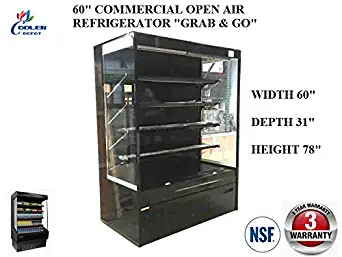 60" Wide Grab and Go Open Air Refrigerator Display Cooler Merchandiser - BLF-1580 - ETL NSF Warranty