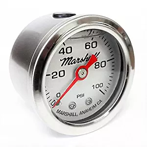 Marshall Instruments LS00100 Liquid Filled Fuel Pressure Gauge Silver