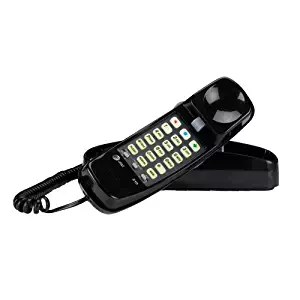 AT&T 210 Basic Trimline Corded Phone, No AC Power Required, Wall-Mountable, Black