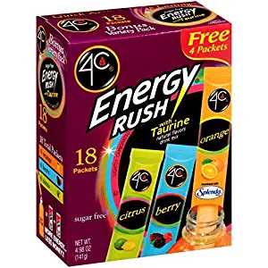 4C Totally Light Bonus Variety Pack, Energy Rush, 18-Count Boxes (Pack of 3)