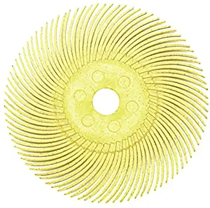3" Diameter 3M Radial 80 Grit Yellow 3/8" Arbor Hole Bristle Brush Rotary Jewelry Metal Polishing Discs
