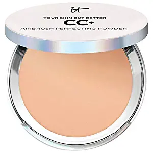 iT Cosmetics Your Skin but Better CC+ Airbrush Perfecting Powder in Medium Full Size .33 Ounces