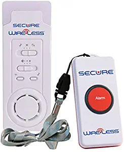 Secure SWCB-1S Wireless Slimline Pager Call Button Nurse Alert System - Patient Help Button and Caregiver Pager - 500+ Ft Range … (1 Transmitter Set)