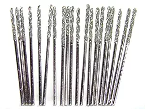 Diamond Coated 1mm Twist Drill Bit Set 20pcs. Jewelry Beach Sea Glass Shells Gemstones Lapidary 20 Pieces Kit Pack