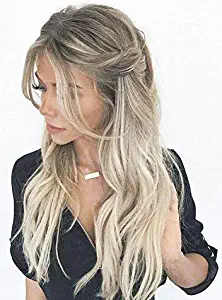 [3 Days Coupon]VeSunny Nail Tip 22inch Remy Hair U Tip Human Hair Extensions Balayage Golden Blonde #14 Ombre Platinum Blonde #60 Highlight Blonde Pre Bonded Extensions Human Hair 1g/strand 50g