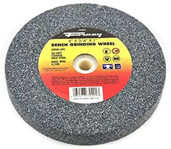 Forney 72401 Bench Grinding Wheel, Vitrified with 1-Inch Arbor, 36-Grit, 6-Inch-by-3/4-Inch