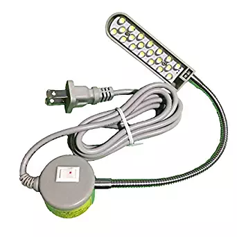 20 LED 110v Light Magnetic Mounting Base Working Gooseneck Lamp for Home or Sewing Machine