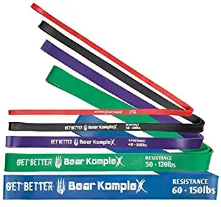 Bear KompleX Workout Looped Resistance Bands for at-Home Workouts, Durable for Pullups, Stretch Assist, Crossfit, Mobility, and Strength Training, Buy a Single Band or Variety Set
