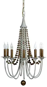 Gabby Home Elaine Champagne Silver and Matte White Nine-Light Chandelier