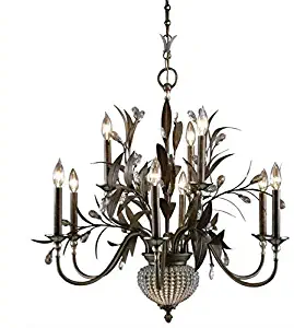 Uttermost 21094 Cristal de Lisbon 9+2-Light Chandelier, Brown