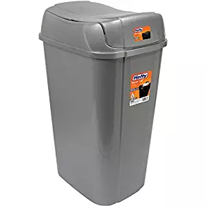 Hefty Pivot-Lid 13.3-Gallon Trash Can Silver
