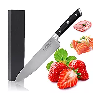 Chef Knife - KAMLE Chef's Knife 8 inch Kitchen Knife German Stainless Steel Knife with Ergonomic Handle, Ultra Sharp, Best Choice Kitchen Gift for Home Cooking Lovers and Restaurant Chefs（Newest)