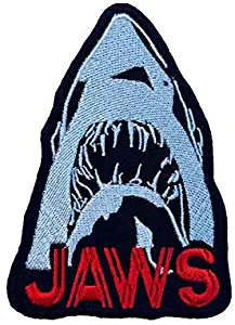 Jaws Patch Embroidered Iron / Sew Badge Shark Movie Poster Martin Brody The Revenge Costume Souvenir Applique