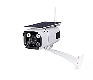 Solar Powered Wireless Security Camera- WiFi IP Solar CCTV Camera Built in Rechargeable Battery, SD Card Storage, IP67 Waterproof, Remote APP, PIR Sensor,for Outdoor Smart Home Security Camera