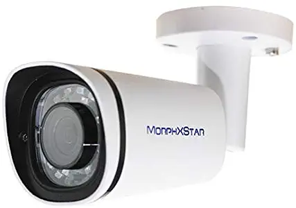 MorphXStar Security 8 Megapixel 4K Motorized AutoFocus 2.8-8mm; 3X Optical Zoom Lens Outdoor/Indoor Onvif H.265 8MP Bullet PoE IP Camera Built-in Microphone, 120FT Night Vision - EstesM4K White