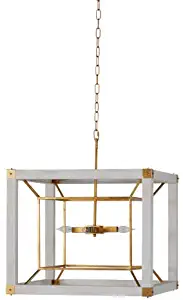 Gabby Home Brookline Vintage Gold and White Four-Light Chandelier