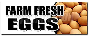 24" Farm Fresh Eggs Decal Sticker Organic Range Free Milk Dairy Cheese Brown