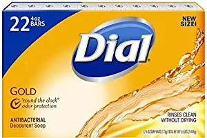 Dial Antibacterial Deodorant Gold Bar Soap, 4 Ounce,22 Count Net Wt 5.5 LBS
