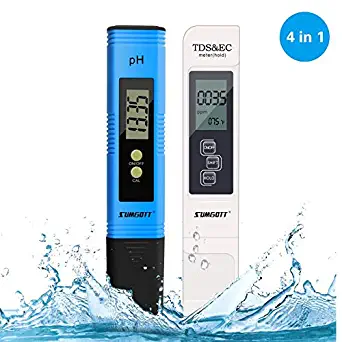 PH Meter, TDS Meter Digital EC&Temperature Test Meter 4 in 1 Set for Indoor, Pool and Aquarium Swimming