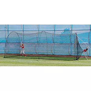 HEATER SPORTS PowerAlley Baseball and Softball Batting Cage Net and Frame, With Built In Pitching Machine Harness For Safety (Machine NOT Included)