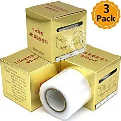 3 Rolls Tattoo Cover, Disposable Eyebrow Tattoo Plastic Wrap Preservative Film for One-Way Eyebrow Lips Permanent Make Up Supplies Wrap Tape Transparent