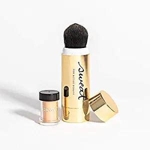 Sweat Cosmetics Gleam On Illuminator. Water + Sweat Resistant Vegan & Cruelty-Free Mineral Shimmer and Highlighter Makeup Brush with SPF 25 Protection